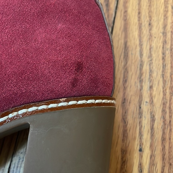 TORY BURCH Fur lined‎ Suede Heel Low Ankle Boots Red size 7.5 - Picture 12 of 12